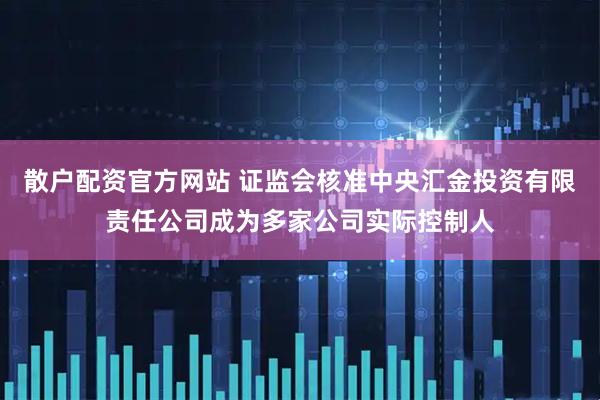 散户配资官方网站 证监会核准中央汇金投资有限责任公司成为多家公司实际控制人